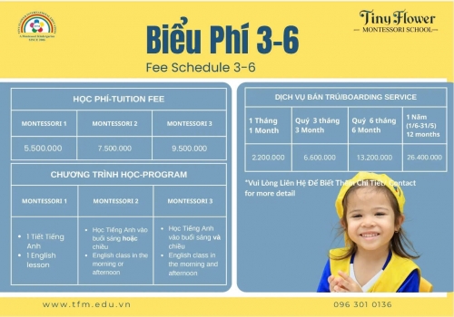 BIỂU PHÍ 3 - 6 TUỔI