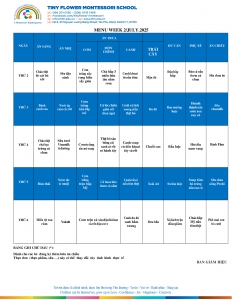 THỰC ĐƠN TUẦN 1.7 - 2025