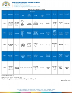 THỰC ĐƠN TUẦN 3.7 - 2025