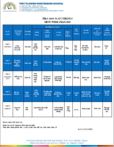 THỰC ĐƠN TUẦN 2.5 - 2025