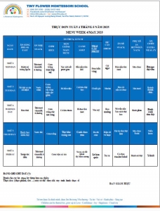 THỰC ĐƠN TUẦN 4.5 - 2025