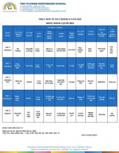 THỰC ĐƠN TUẦN 3.6 - 2025